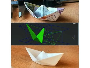 origami bateau des véhicules flotteur makeitfloat l'origami navire 3d print model - Mito3D