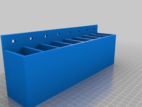 my customized parametric hanging storage box 8 bins tool holders & boxes 3d print model - Mito3D