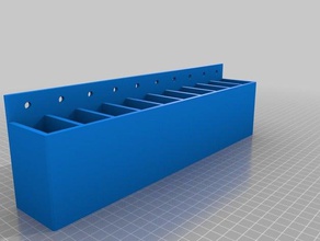 my customized parametric hanging storage box 10 bins tool holders & boxes 3d print model - Mito3D