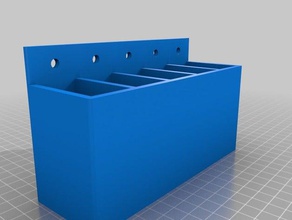 my customized parametric hanging storage box 5 bins tool holders & boxes 3d print model - Mito3D