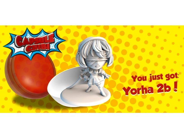 yorha no 2 type b chibi figurine toy & game accessories 3d model 3d printable chibi fanart figure nier automata videogame yorha 3D print model - Mito3D