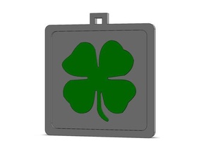 simple de 4 hojas llavero - modelo 1 llaveros la hoja trébol el cuatro verde joyería shamrock 3d print model - Mito3D