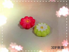 japaness dessert - Blume 2 Arten Mode Kunst Kuchen desing Haushalt japan magnet Spielzeug 3d print model - Mito3D