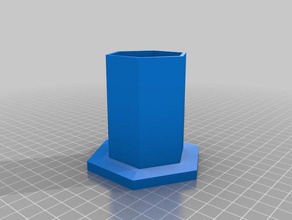 stationery pot 3d printing hex hexagonal holder pencil 3d print model - Mito3D