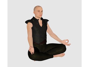 meditation male people meditate 3d print model - Mito3D