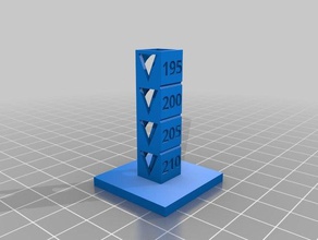 custom temp calibration tower x4 210-195 3d printing tests customized 3d print model - Mito3D