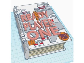 ready player one libro de caja juegos libros los dados cuadro cubilete bandeja juego jugador listo 3d print model - Mito3D