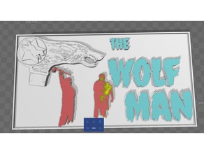 wolf man logo signs & logos horror werewolf cane 3d print model - Mito3D