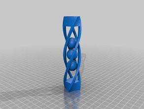 twisted-Käfig mit 3 Bällen interaktive Kunst kundengebundene 3d print model - Mito3D