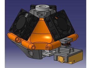kossel delta fullbody efetor - e3dv6 remix Impressora 3d de peças bowden a do efetuador efetoras rostock 3d print model - Mito3D