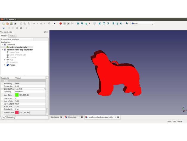 cane di terranova portachiavi i 3D print model - Mito3D