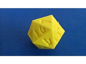 icosaedro total 52 53 matemáticas art averige los dados platon sólido platónico suma 3d print model - Mito3D