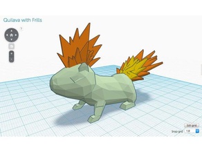 düşük poli pokemon quilava yaratıklar 3d print model - Mito3D