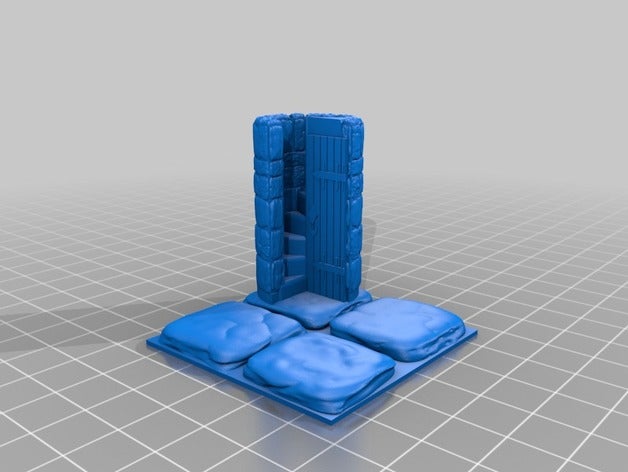 openforge 20 mag chão de pedra, casa escada até a porta para baixo brinquedo & acessórios jogos dnd telhas openforge2 openlock escadas em espiral 3D print model - Mito3D