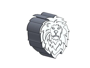 lion Schilder & logos 3d-logo Tier logo Stempel 3d print model - Mito3D