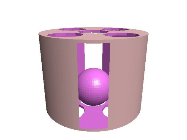 cilindro con bola modelli 3D print model - Mito3D