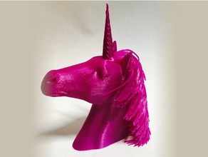 peloso unicorno oltre alla doppia estrusione versione l'arte interattiva dual cavallo la scultura 3d print model - Mito3D