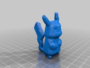subdivisé flowalistik pikachu animaux low poly 3d print model - Mito3D