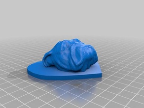 english bulldog heart art 3d print model - Mito3D