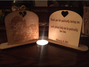 love quote candle panels decor holder gift heart laser lasercut cutter stand valentines day gifts wood 3d print model - Mito3D