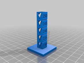 temp tower 230-250 3d printing tests customized 3d print model - Mito3D