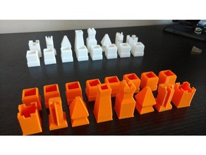 piezas ajedrez - Schachspiel Schach Schach-set 3d print model - Mito3D