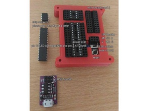 atmega328p attiny85 isp programmer case + board tutorial electronics arduino atmega328 atmega328p-pu attiny25 attiny45 3d print model - Mito3D