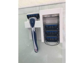 maquinilla de afeitar la gloria mañana hojas montaje en pared cuarto baño cuchilla titular 3d print model - Mito3D