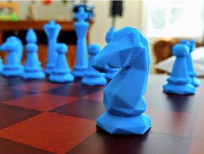 low poly set di scacchi frullatore blender 3d i pezzi degli 3d print model - Mito3D