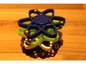 atom fidget spinner toy - hand spin focus toys & games fidget-toy focusing tool tri-spinner tri 3d print model - Mito3D