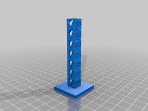 temp tower 225-235 3d printing tests customized 3d print model - Mito3D