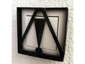 duvar kaplaması parametrik uyarı anahtarı ev freecad yarattı kusursuz lightswitch kapak ışık kilidi yaptı işareti 3d print model - Mito3D