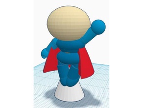 de desenhos animados a figura do super cara - concluída A impressão 3d dos jogos miniatura super-herói superman 3d print model - Mito3D