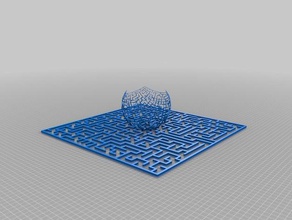 my customized stereographic projection maze - prototype math art 3d print model - Mito3D