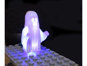 ghostly led diffuser construction toys ghost holder light mount strip lego compatible ws2812 ws2812b 3d print model - Mito3D