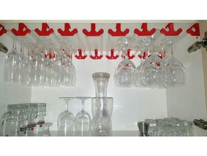 verre à vin verres pied la pendaison de crémaillère cuisine et salle manger 3d print model - Mito3D