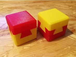 impossible dovetail cube puzzles box interesting 3d print model - Mito3D