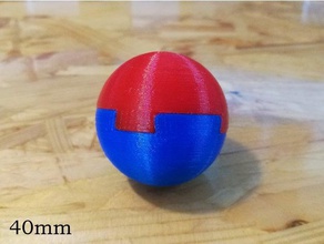 unmöglich Schwalbenschwanz-ball Rätsel ball Schwalbenschwanz 3d print model - Mito3D