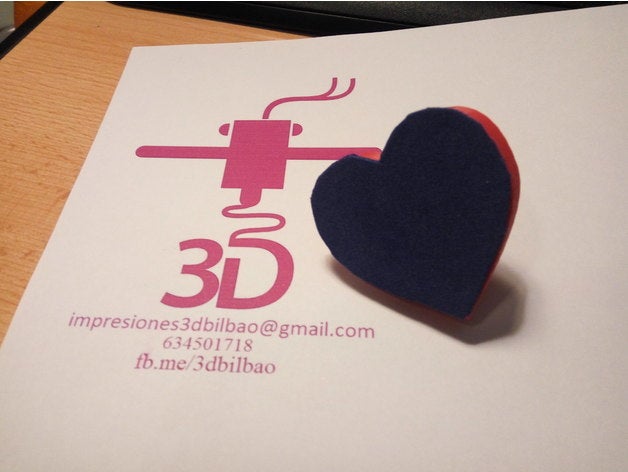 corazón sello corazon signos y logotipos 3D print model - Mito3D