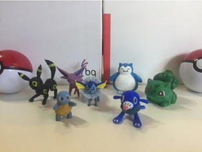 pokemon compilation jouets & jeux bulbasaur espeon aller popplio rowlet snorlax squirtle umbreon vaporeon 3d print model - Mito3D