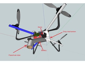 drop mechanism parachute parallax elev-8 various drones r c vehicles 3d print model - Mito3D