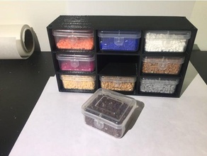 mini-storage rack tool holders & boxes mini perler perler-beads small storage 3d print model - Mito3D