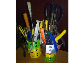 strumento penna cup utensili & caselle tazza scrivania desktop titolare hollow pen di marea 3d print model - Mito3D