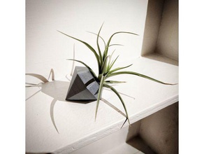 diamond air plant pot decor 3d print model - Mito3D