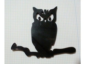 owl silhouette silueta buho creatures 3d print model - Mito3D