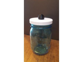 couvercle du bocal - impression facile les conteneurs la salle de bains le conteneur en verre jar mason 3d print model - Mito3D