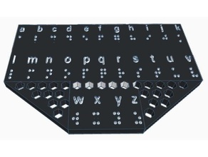 braille alphabet translator a-z 18 x 12 cm signs & logos blind language learning 3d print model - Mito3D