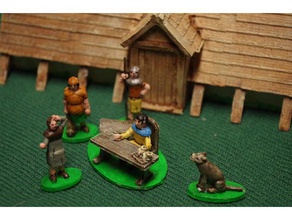tax collector people 28mm miniature scenery saxon vignette wargaming 3d print model - Mito3D