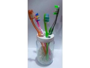 adaptable toothbrush holder household bathroom accessories cup customizable customized recycle recycled reuse support 3d print model - Mito3D