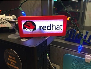 led redhat shadowman logo signe alimenté les signes et logos adafruit neopixel bijou 3d print model - Mito3D